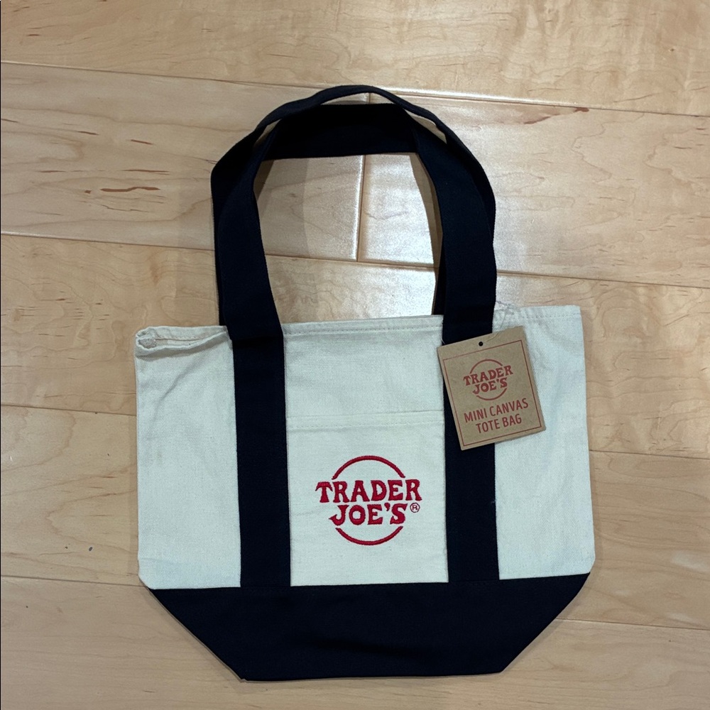 Trader Joe's Canvas Tote Bag - Black and Cream